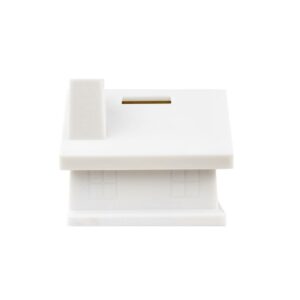 House Shaped Money Box - White/White
