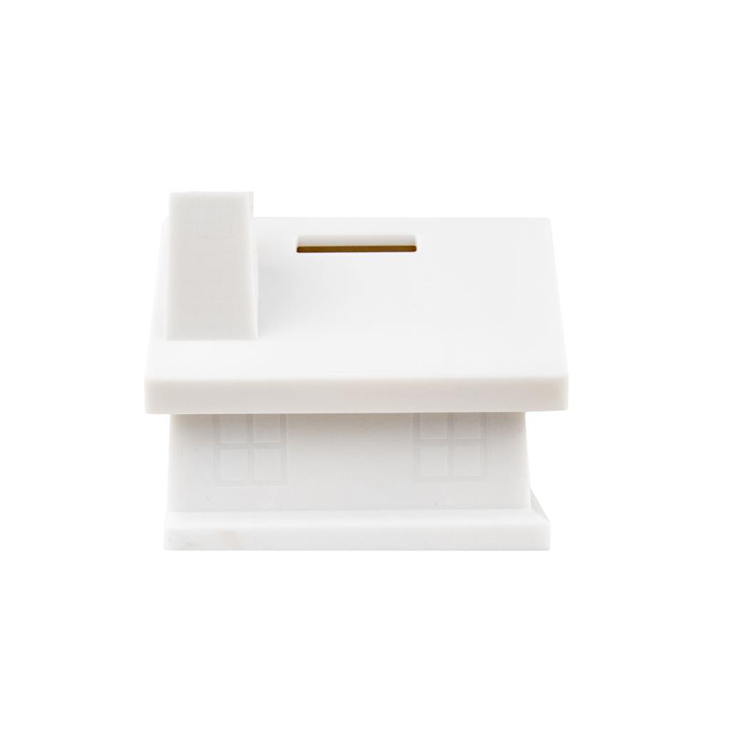 House Shaped Money Box - White/White